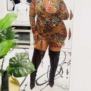 Brown Suede Over the Knee Boot